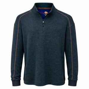 Robert Graham Sweater  2XL Knit Cotton Quarter Zip Teal COMSTOCK $228